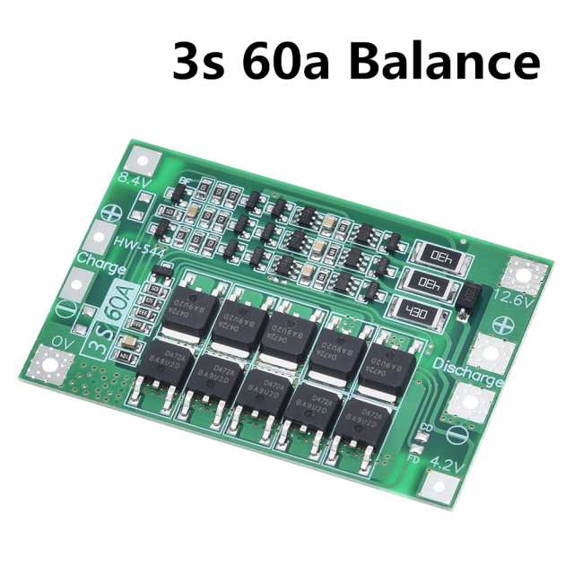 3S/4S 40A 60A Li-ion Lithium Battery Charger Protection Board 18650 BMS For Drill Motor 11.1V 12.6V/14.8V 16.8V Enhance/Balance