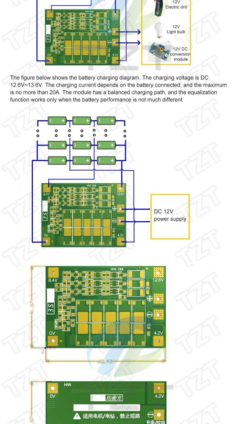 3S/4S 40A 60A Li-ion Lithium Battery Charger Protection Board 18650 BMS For Drill Motor 11.1V 12.6V/14.8V 16.8V Enhance/Balance