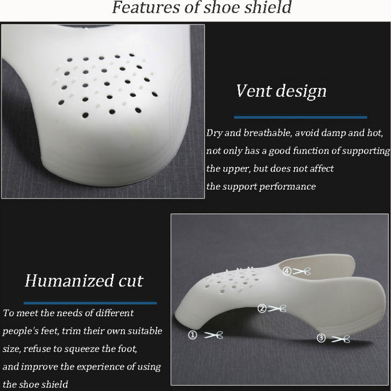 24h Ship Shoe Crease Guard Heal Protector Anti Prevent Bending Crack Toe Cap Support Shoe Stretcher Keeping Shoe Shiel Exterior