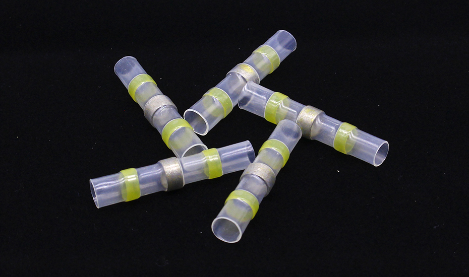 50pcs Waterproof Solder Seal Heat Shrink Butt Wire Connectors Terminals Electrical Copper with a Soldering Sleeve