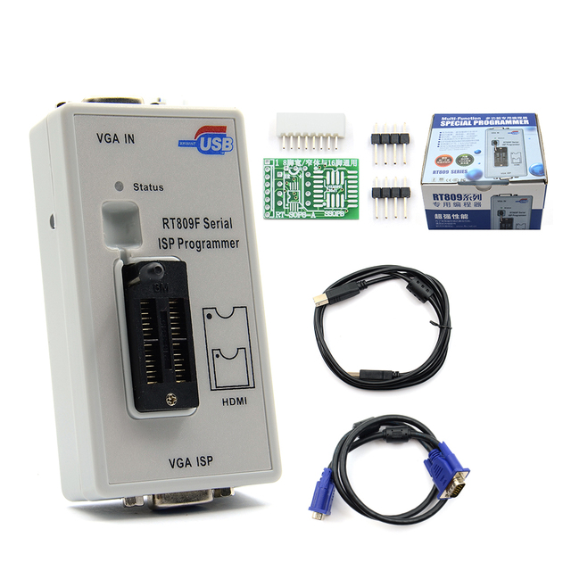 2021 Newst Original RT809F ISP Programmer/ RT809 lcd usb programmer Repair Tools 24-25-93 serise IC with Full adapters