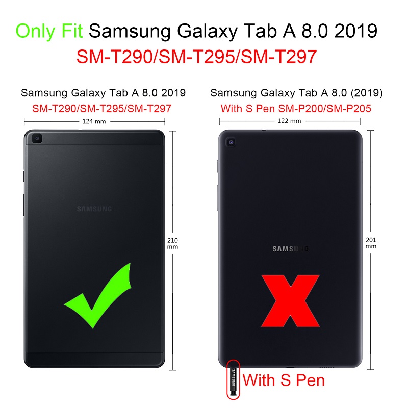 Gift protector New Armor Coque for Samsung Galaxy Tab A 8.0 2019 SM-T290 T295 T297 Case Silicon Shockproof for Samsung Tab A 8.0 T290 Cover