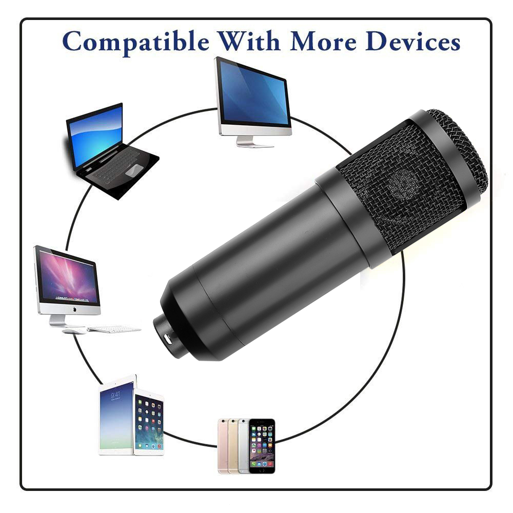 BM800 Studio Condenser Microphone Mic Professional Live Broadcast Suit With V8 Sound Card For Live Streaming Singing Recording