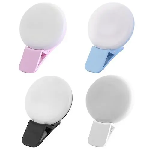 2pcs Mini Q  Selfie Ring Light LED Flash Phone Lens Light USB Rechargeable Clip Mobile Phone Fill Lamp Women Selfie Lights
