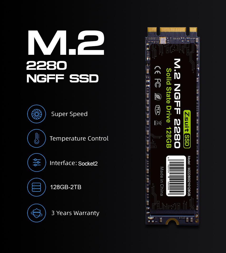Zsuit SSD m2 NVME 22801tb 512gb256GB 128GB M.2 PCIE 3.0*4 Internal Solid State Drives Hard Disk For Laptop Desktop ngff 2900mb/s