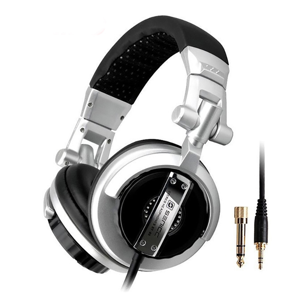 ST-80 Wired Stereo Headset Ergonomic Recording Stereo HiFi DJ Studio Monitor Headphone with 3.5mm Plug 50mm Driver Unit Earphone