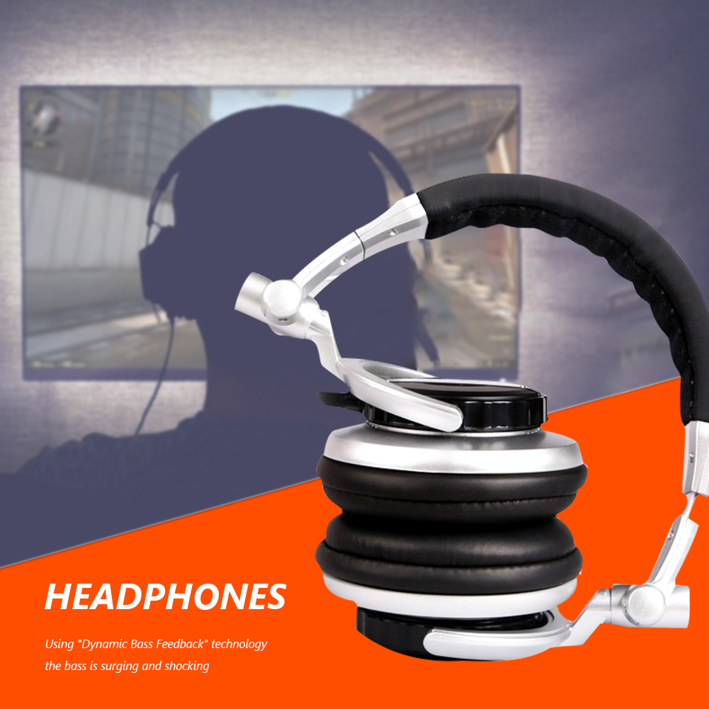 ST-80 Wired Stereo Headset Ergonomic Recording Stereo HiFi DJ Studio Monitor Headphone with 3.5mm Plug 50mm Driver Unit Earphone