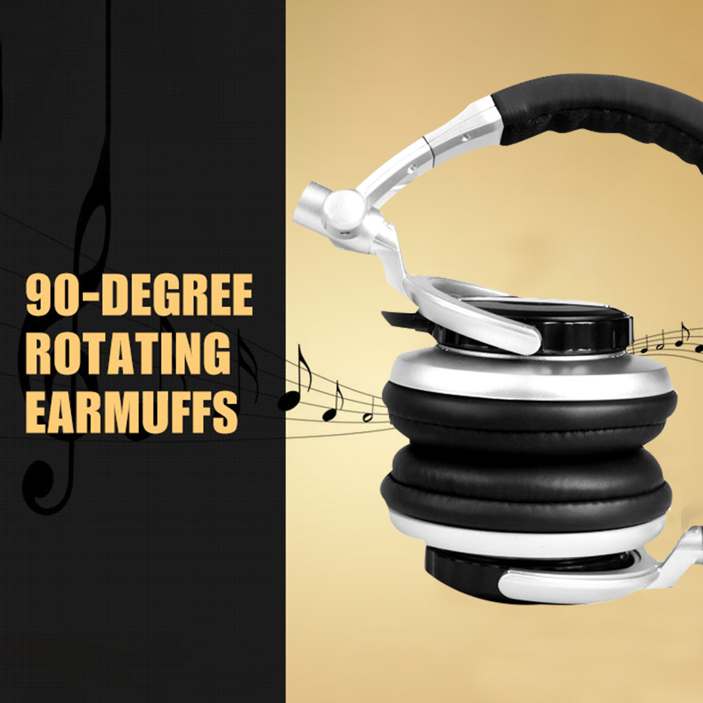 ST-80 Wired Stereo Headset Ergonomic Recording Stereo HiFi DJ Studio Monitor Headphone with 3.5mm Plug 50mm Driver Unit Earphone