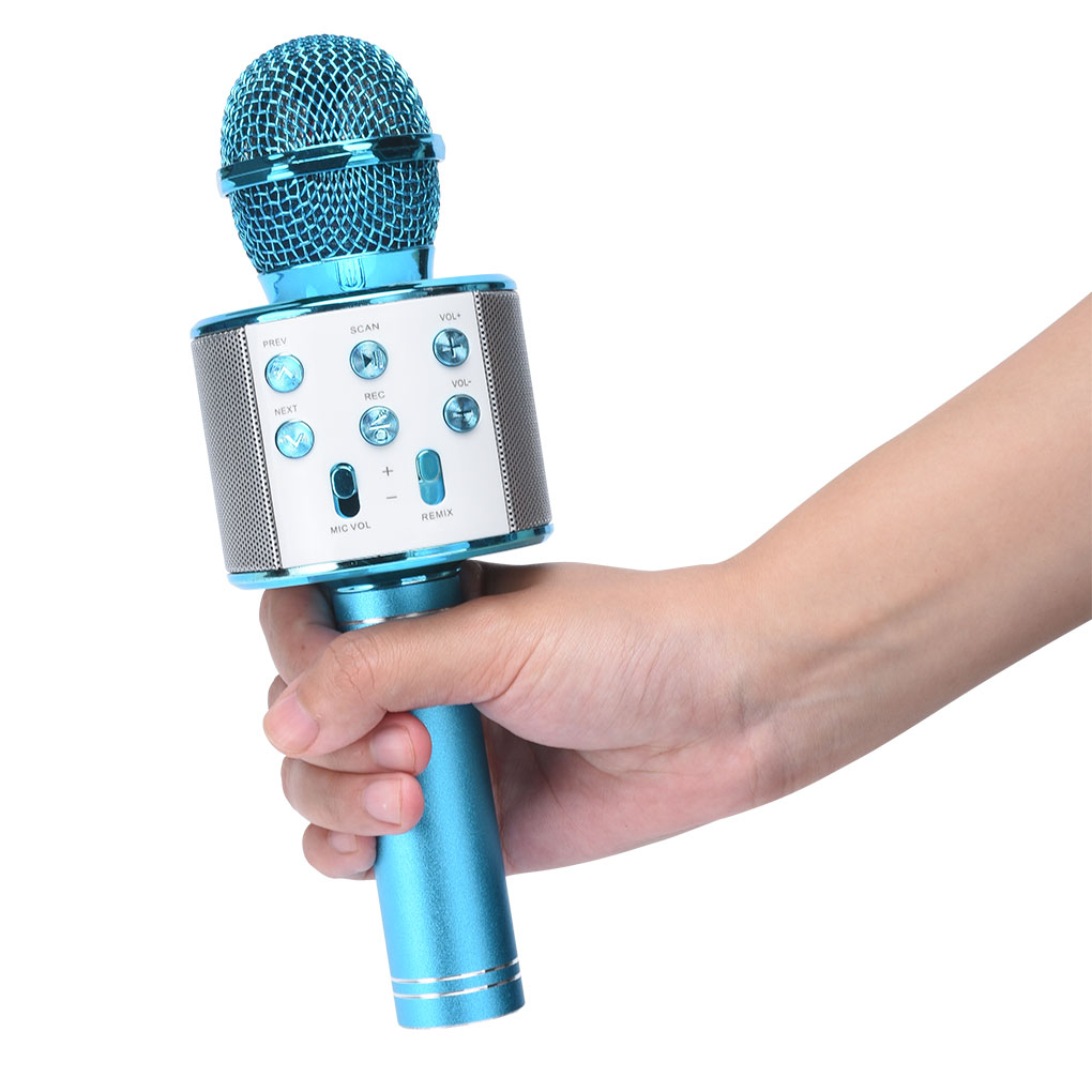 WS858 Portable Bluetooth Karaoke dj Microphone Wireless Professional Speaker Home KTV Handheld Microphone mikrofon