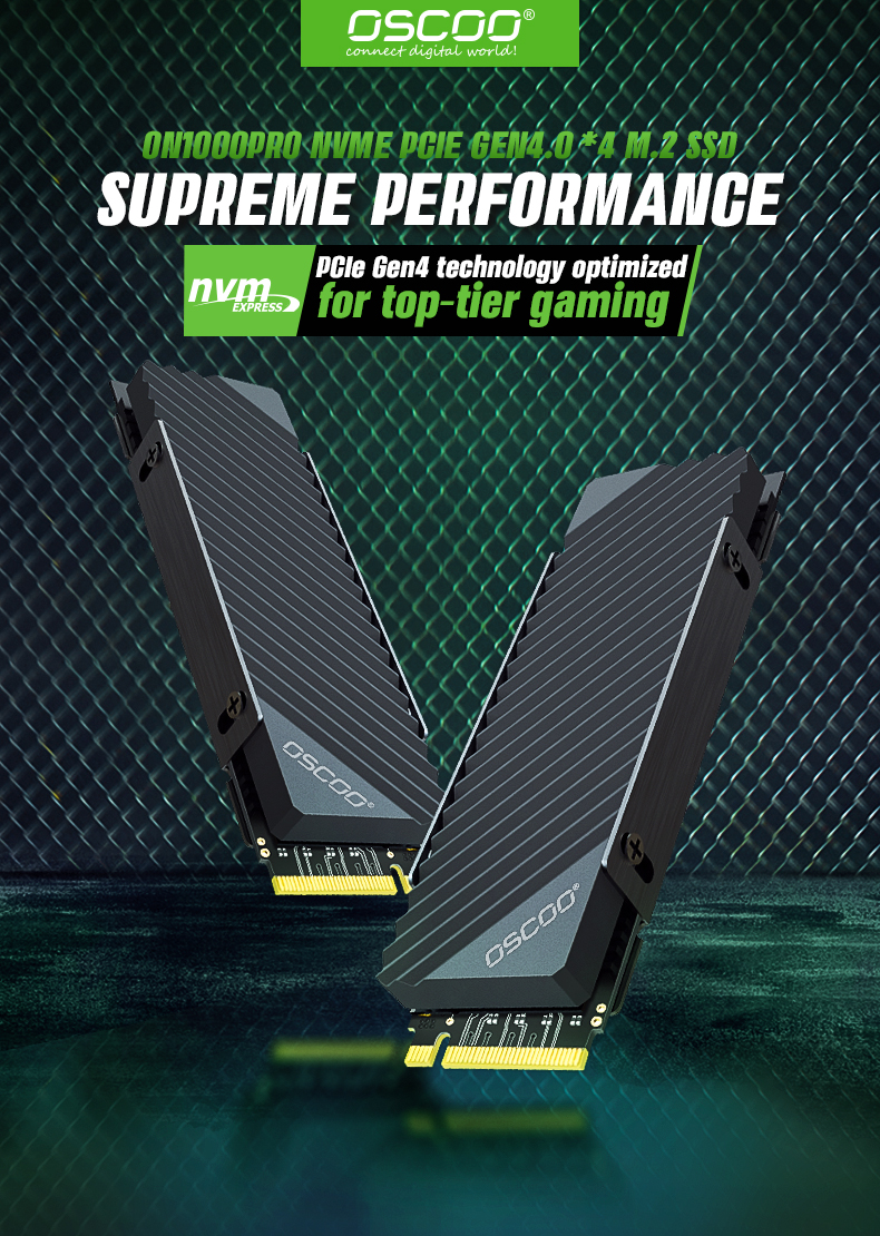 OSCOO SSD NVMe PCIe 4.0 Gen 4 for PS5 PS4 PS3 512GB 1TB Built-in Solid State Drive M.2 2280 Technology SSD ON1000PRO