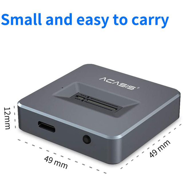ACASIS NVMe Dual Bay Enclosure Clone Docking Station M.2 USB3.1 Gen2 Type C External Hard Disk Box for M2 SSD and M Key SSD