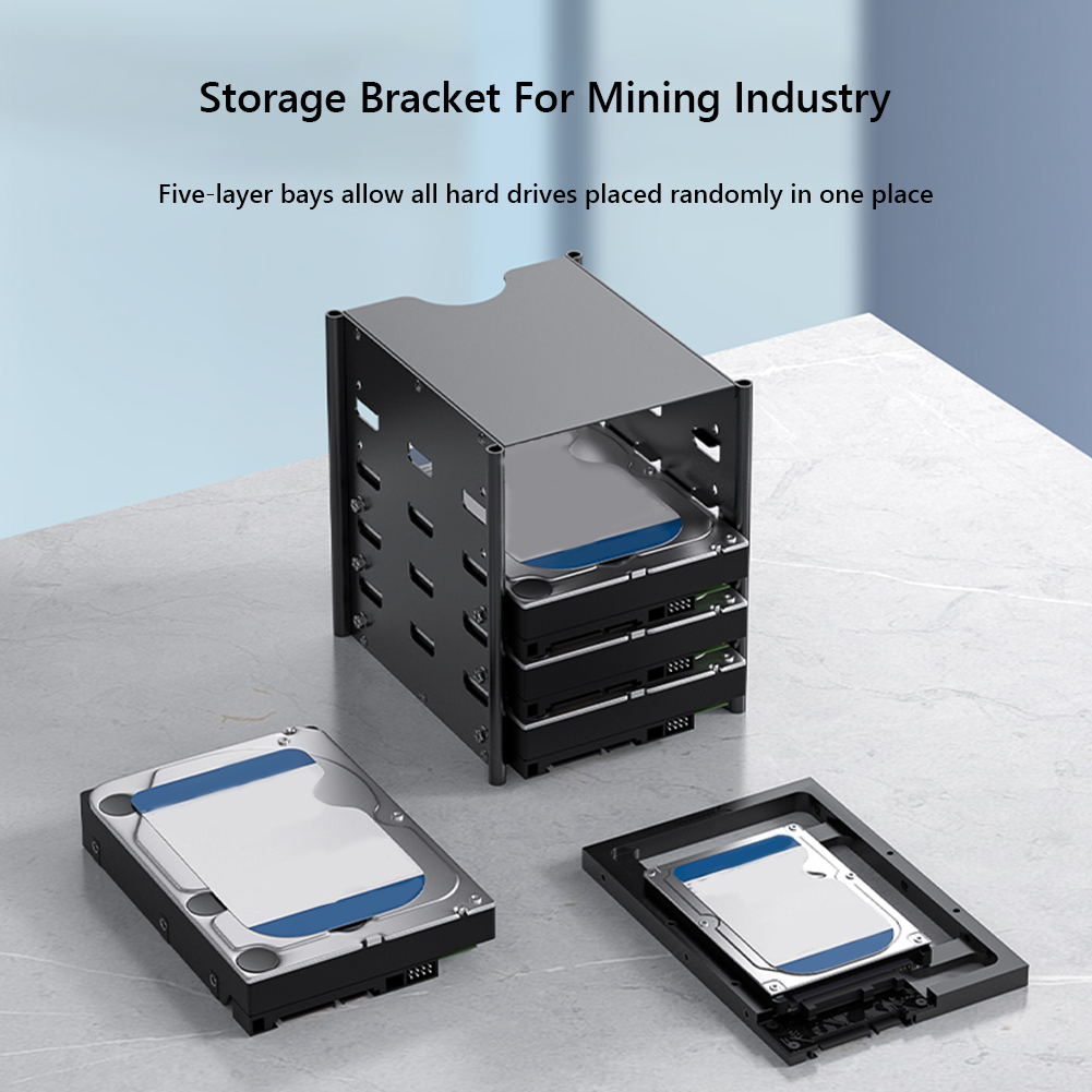 Aluminum 3.5 Hard Drive Bracket Multi-layers Hard Disk Shelf Organizer Box HDD Disk Rack Desktop Storage Container New