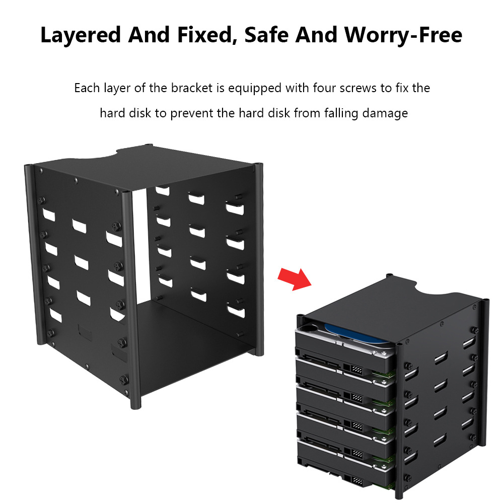 Aluminum 3.5 Hard Drive Bracket Multi-layers Hard Disk Shelf Organizer Box HDD Disk Rack Desktop Storage Container New