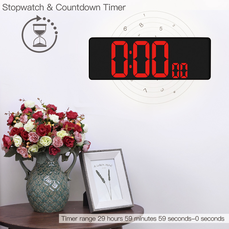 16.5 Inch LED Large Display Digital Wall Clock with Remote Control for home decor