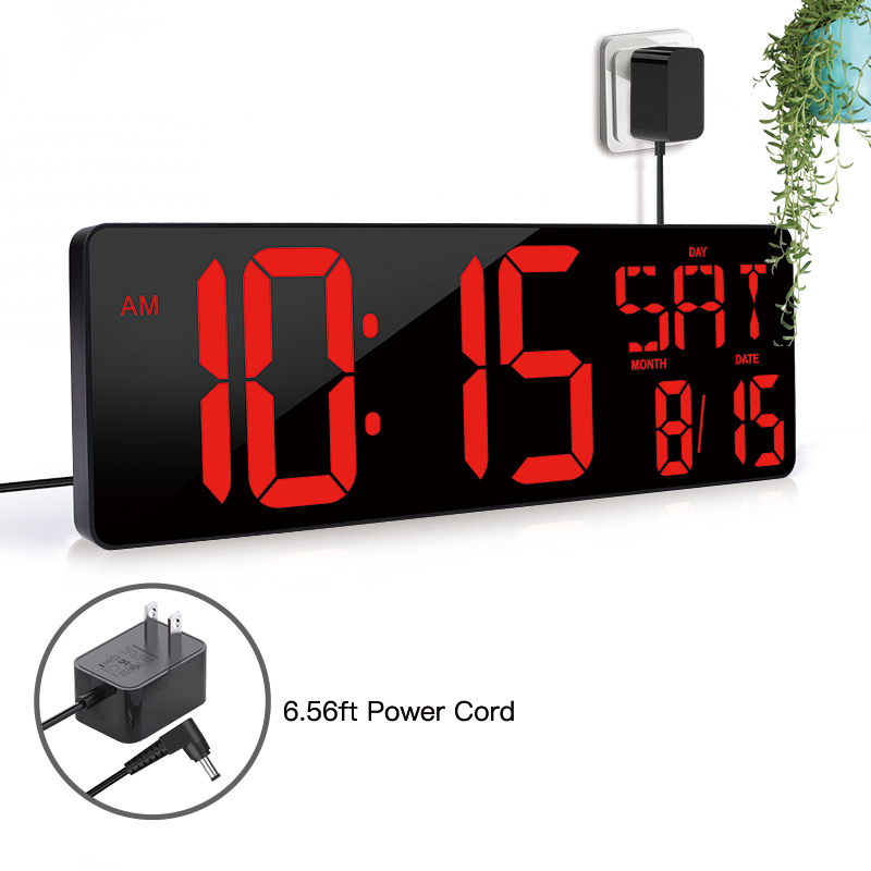 16.5 Inch LED Large Display Digital Wall Clock with Remote Control for home decor