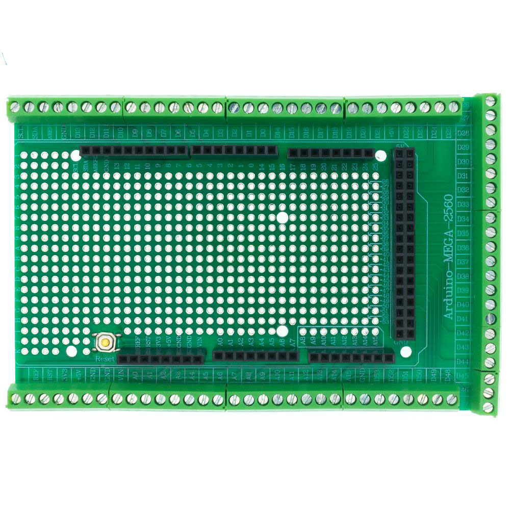 Compatible With MEGA2560 Double-side PCB Prototype Screw Terminal Block Shield Board Kit For Arduino Mega 2560 / Mega2560 R3
