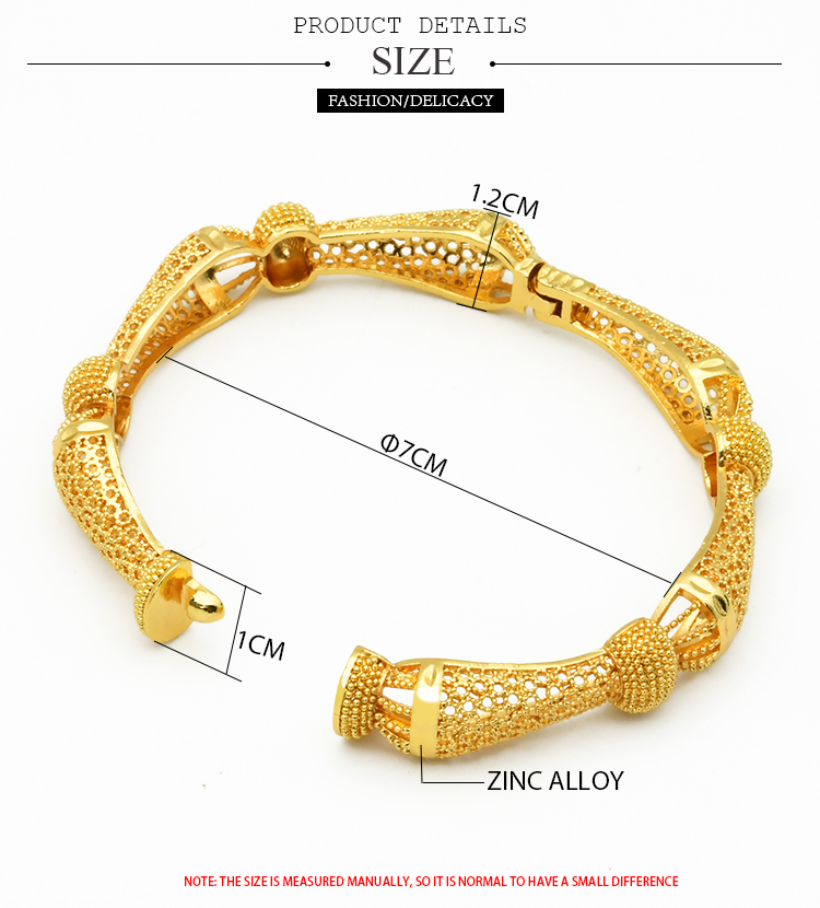 4pcs/Lot Indian Gold Color Bangles Charm Bracelets For Women African Jewelry Luxury Dubai Gold Plated Jewellery Wedding Gift