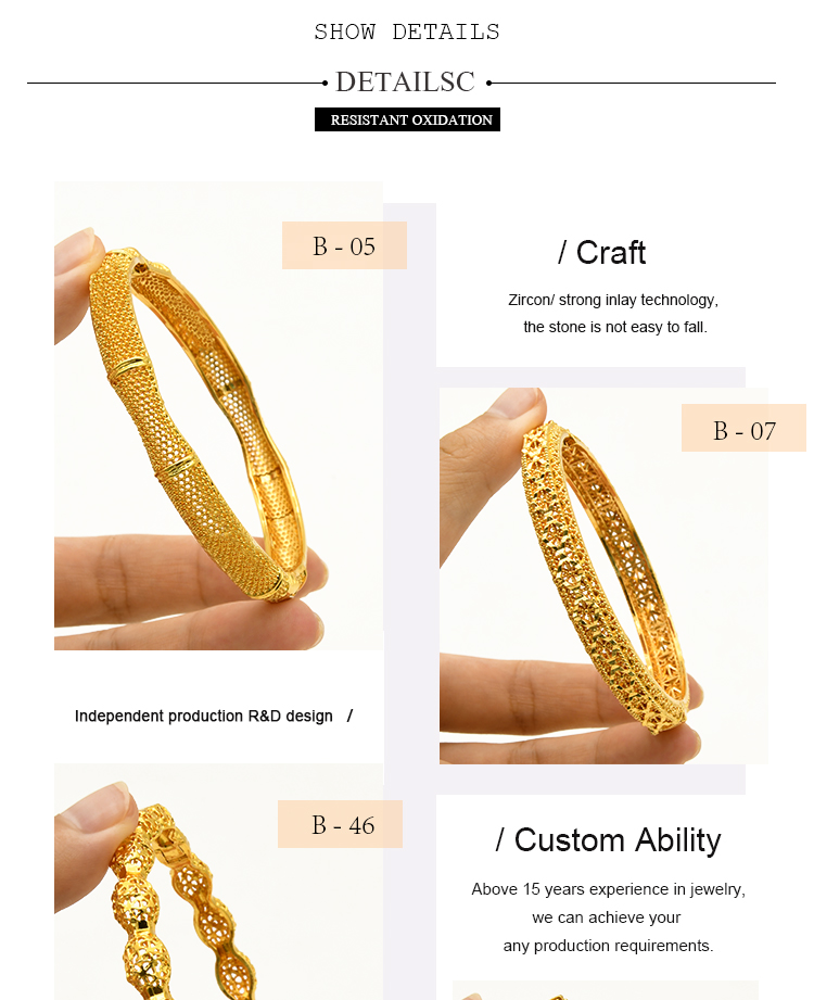 4pcs/Lot Indian Gold Color Bangles Charm Bracelets For Women African Jewelry Luxury Dubai Gold Plated Jewellery Wedding Gift