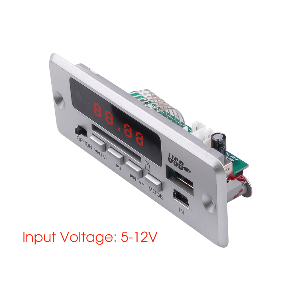 Bluetooth V5.0 MP3 Stereo Decoding Board Module Wireless USB MP3 Player TF Card Slot / USB / FM / Remote For Car Speaker Phone