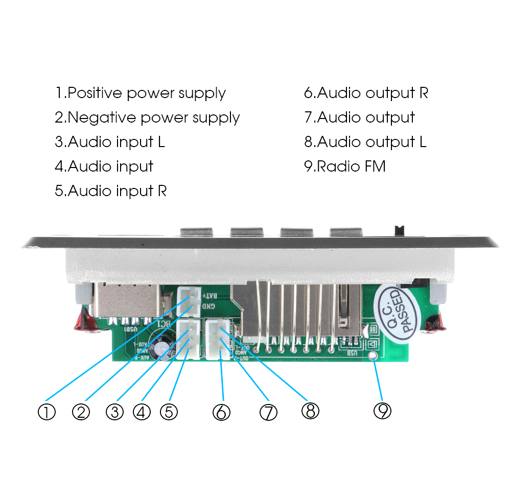 Bluetooth V5.0 MP3 Stereo Decoding Board Module Wireless USB MP3 Player TF Card Slot / USB / FM / Remote For Car Speaker Phone