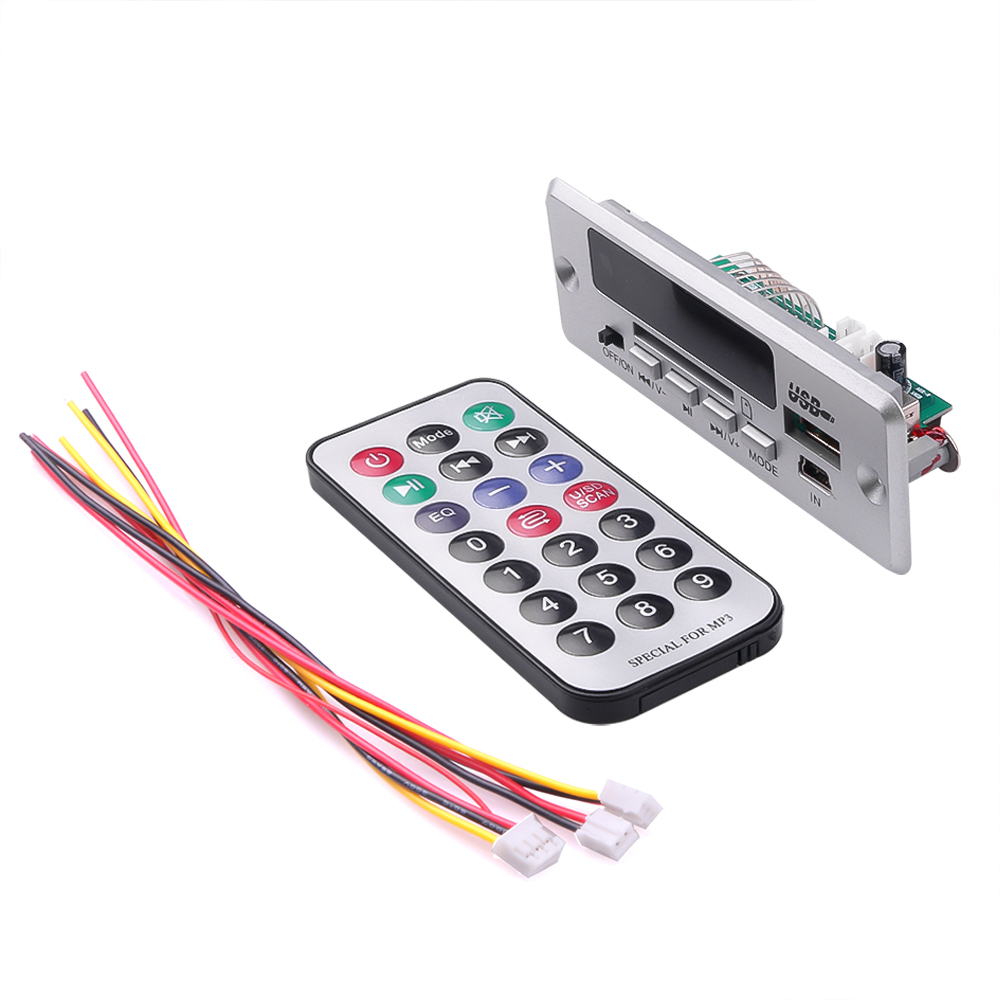 Bluetooth V5.0 MP3 Stereo Decoding Board Module Wireless USB MP3 Player TF Card Slot / USB / FM / Remote For Car Speaker Phone