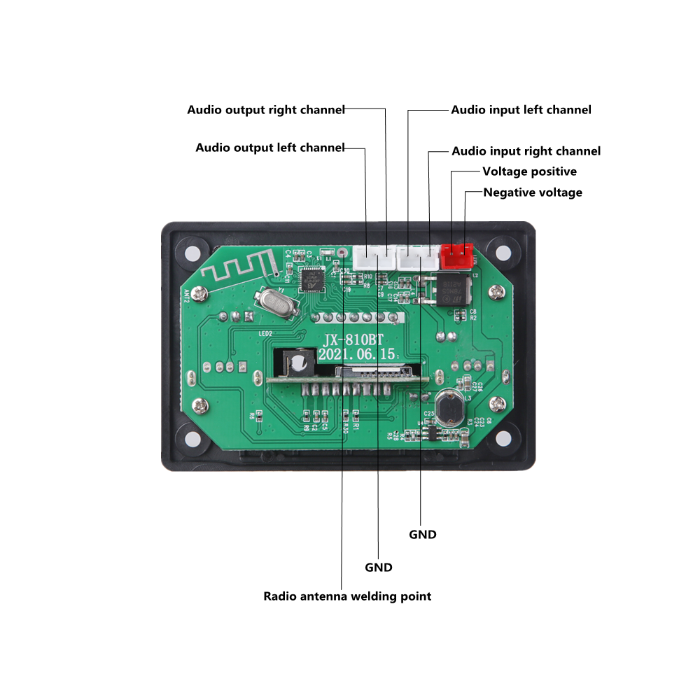 6V 12V Bluetooth 5.0 MP3 Decoding Board Module Wireless Car USB MP3 Player TF Card Slot USB FM with Microphone Handsfree control