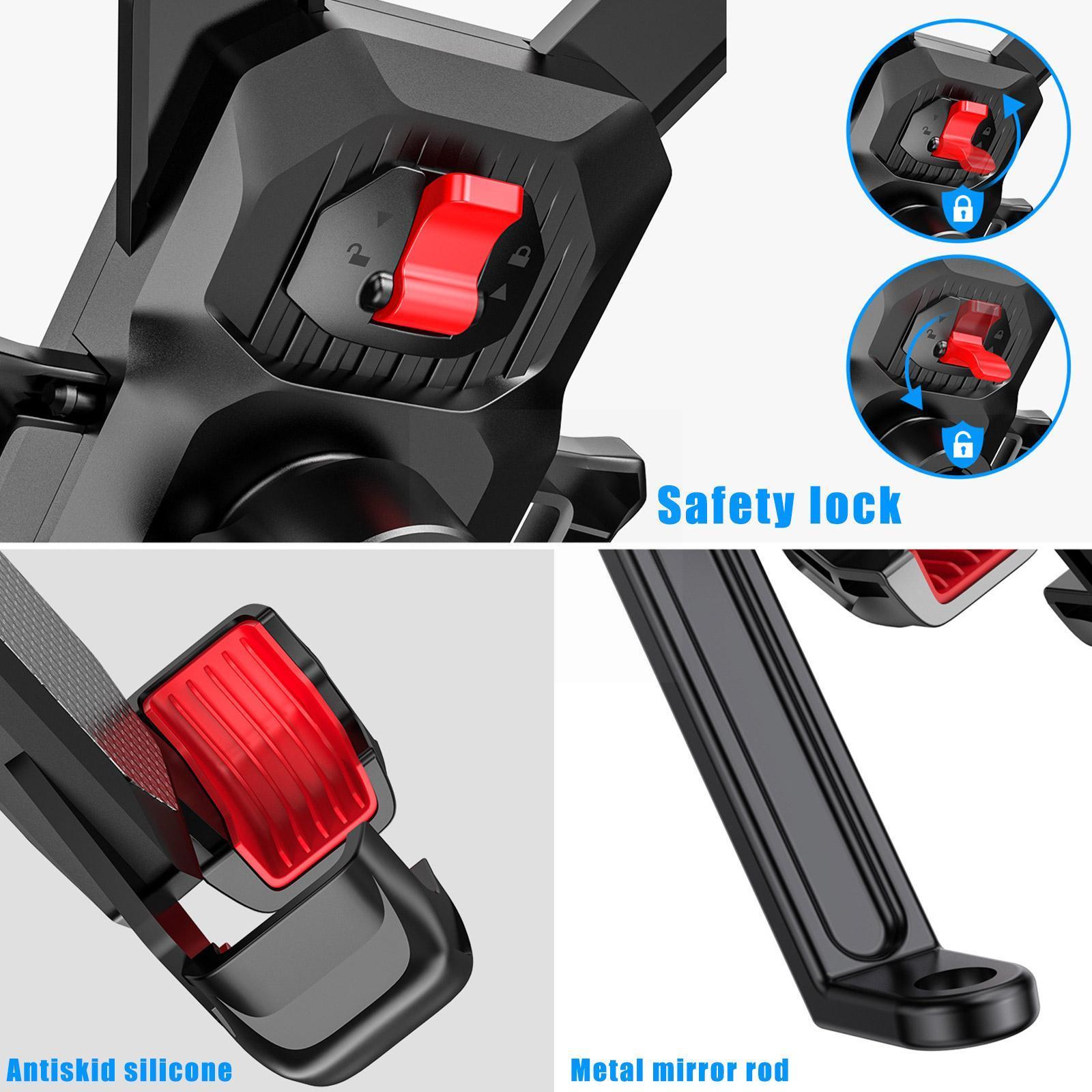 Motorcycle Phone Mount 1S Quick Auto Lock Bike Phone Holder For Bicycle Motor Bike 10S Quick Install Handlebar Phone Mount