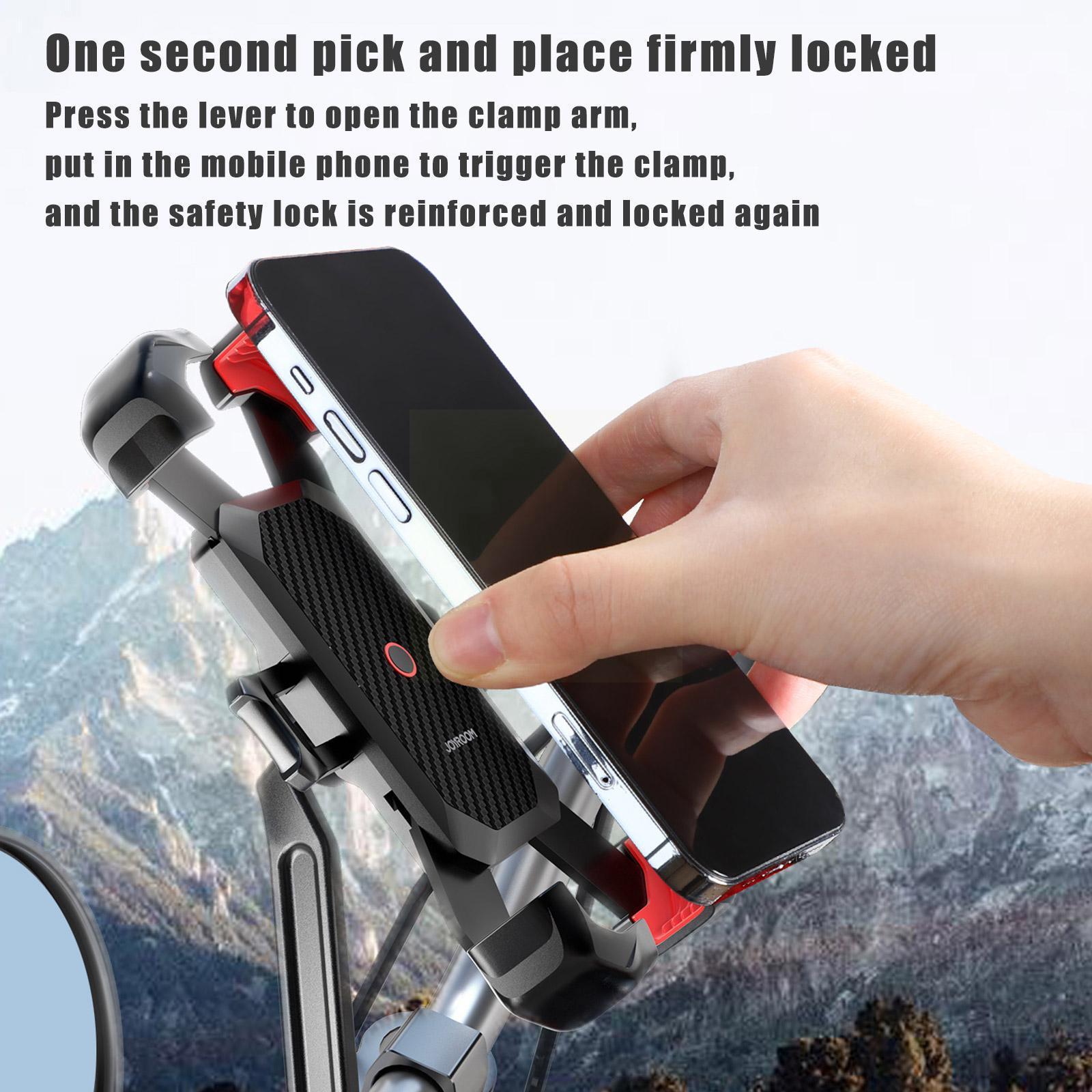 Motorcycle Phone Mount 1S Quick Auto Lock Bike Phone Holder For Bicycle Motor Bike 10S Quick Install Handlebar Phone Mount