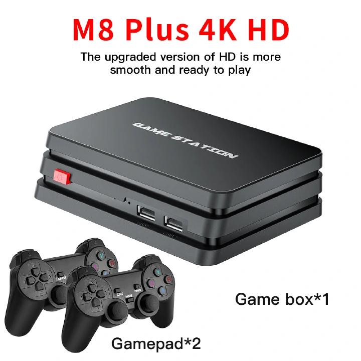 M8plus Video Game Console 2.4G Double Wireless Controller Game Stick 4K 10000 games 64GB Retro Games For PS1/GBA Dropshipping