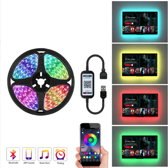 Bluetooth APP control USB LED strip Waterproof 5V RGB LED Light 5050 Flexible Led Strips TV Background Lights Tape lamp Lighting