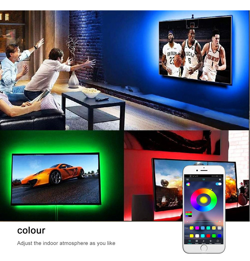 Bluetooth APP control USB LED strip Waterproof 5V RGB LED Light 5050 Flexible Led Strips TV Background Lights Tape lamp Lighting