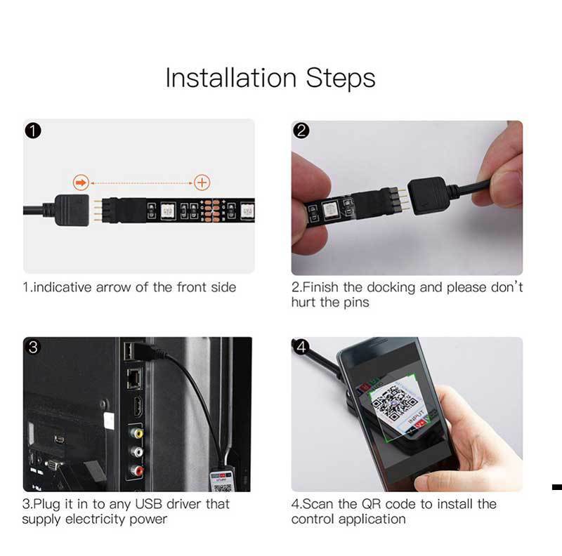 Bluetooth APP control USB LED strip Waterproof 5V RGB LED Light 5050 Flexible Led Strips TV Background Lights Tape lamp Lighting