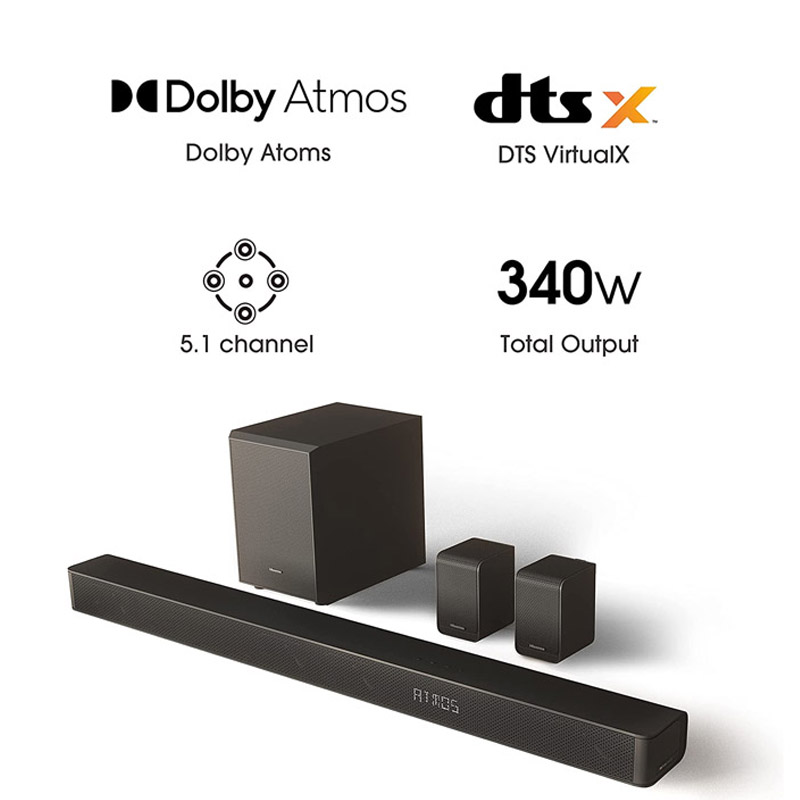 Hisesne  5.1CH Sound Bar 340 watts With DoulbyAtmos AX5100G