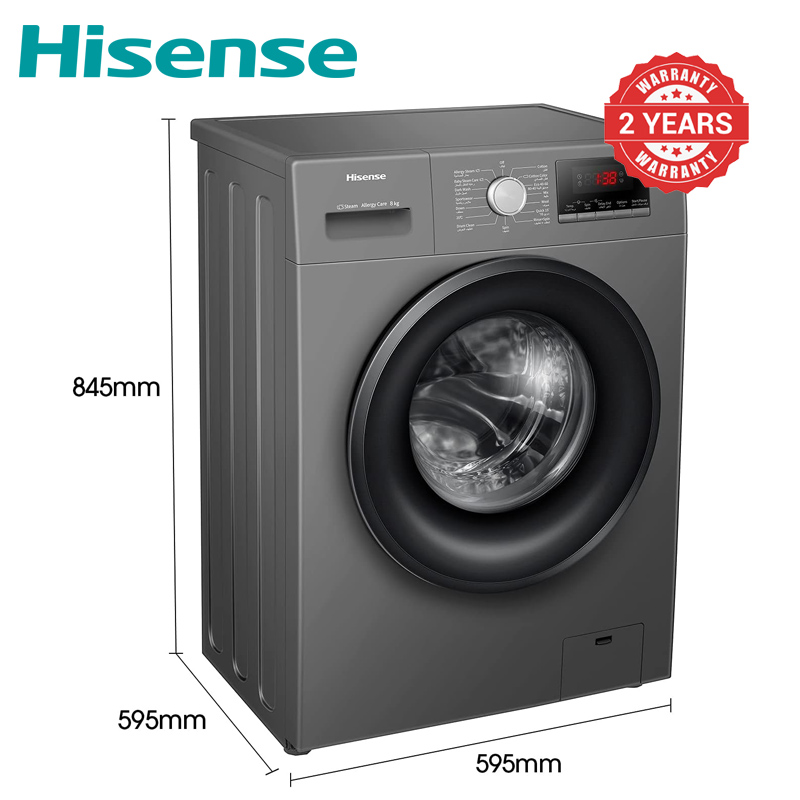 Hisense 8Kg Front Loading Washing Machine 1200 RPM  WFQP8014EVMT