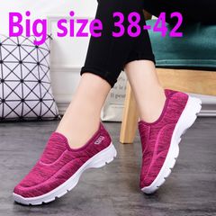 Big Size 41 42 Sports Shoes Women Athletic Women's Shoes soft sole leisure shoes Ballerinas Flats Espadrilles Comfortable breathable Red 38