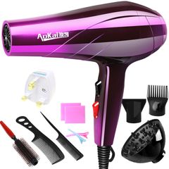 10in1 New Arrival  High Power Hair Dryers Professional Blowers 5 Different Wind 10Free Gifts blow dry Purple as picture