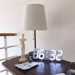 Intelligent 3D Digital Clock Alarm Clocks LED USB Interface Wall Clock Temperature clock White 21.5*4.5*9.8CM