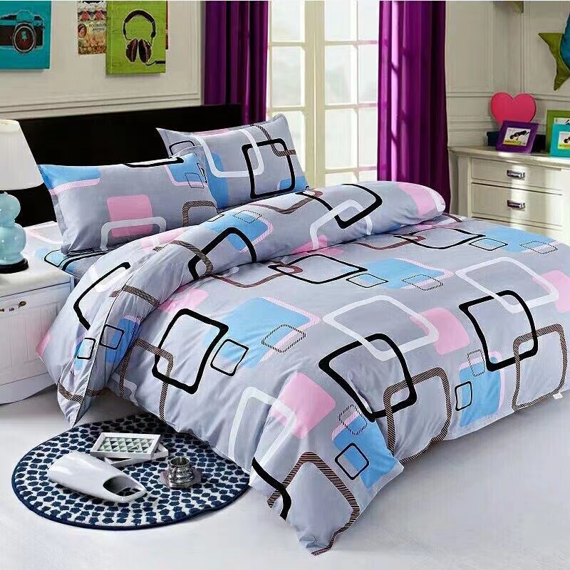New Arrival 4 Pieces Bedding Set<without Duvet> duvet cover Geometric Printing Bedding sets & accessories(2 Pillow Covers +1 Duvet Cover +1 Bed Sheet) without Duvet