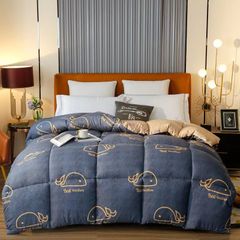 2KG Natural-filled Duvet Fastness Alternative Quilted Comforter Corner Duvet Embossed Quilt Core Bedding sets & accessories For All Seasons Blue 4.9'*6.5'（150*200CM）