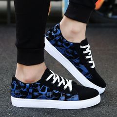 New Arrivals Fashion Graffiti Sneakers Men's Running Shoes Comfortable Outdoor Casual Hiking Shoes 43 Blue