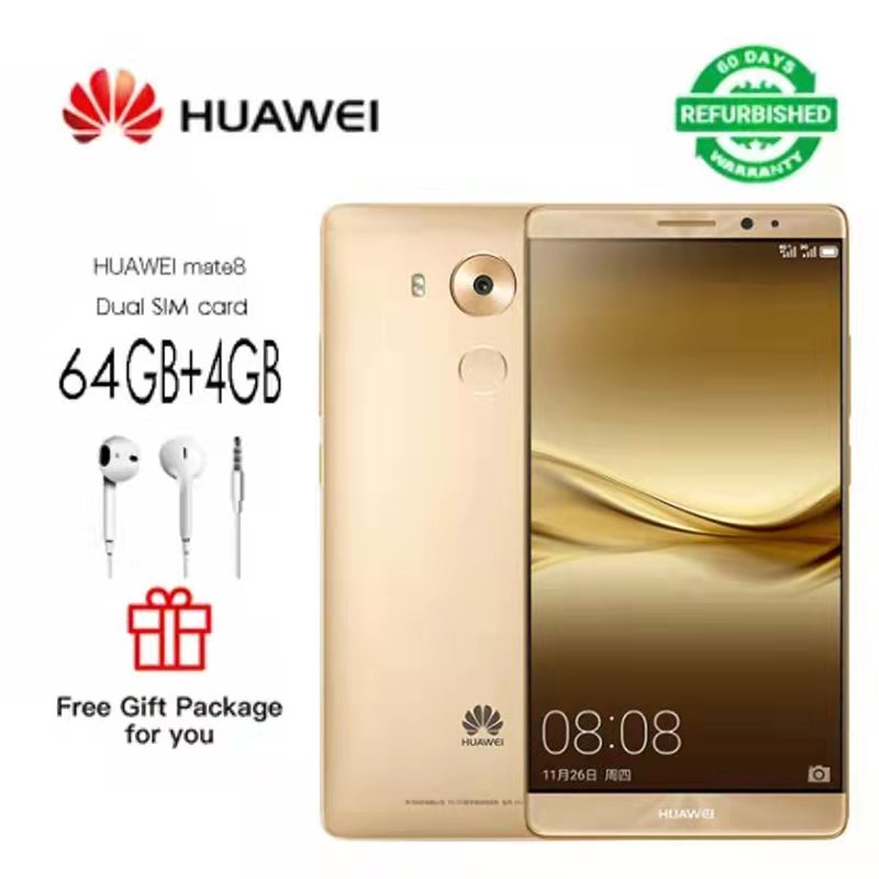 Refurbished phones  Huawei  mate8    Smartphone   64gb+4gb 16mp+8mp  4000mAh  6-inch screen