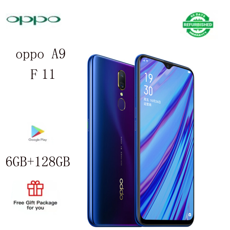 Refurbished phones  oppo A9 F11 smart phone  6.53 display screen  6GB+128gb 18.0mp+16.0mp 4020 mA h large capacity battery  dual card dual standby smart phone