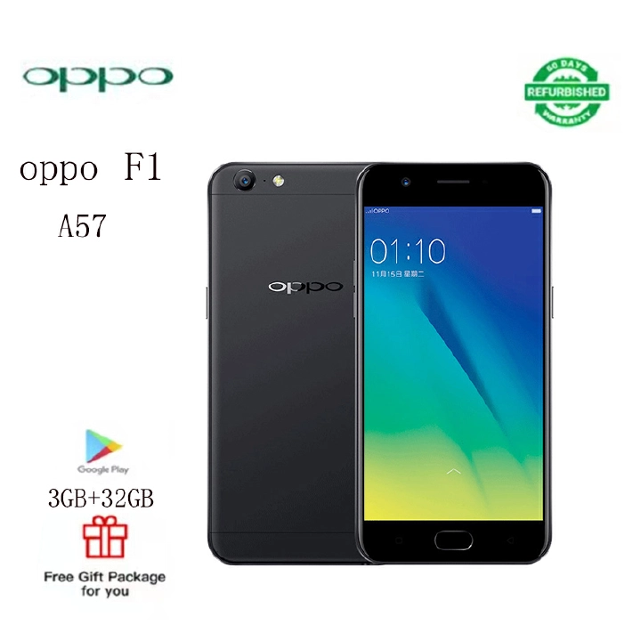 Refurbished  phones   OPPO  A57 F1  Smartphone   32+3GB 5.2'' Smartphones 16mp+13MP 2900mAh with fingerprint unlocking Gold Dual SIM