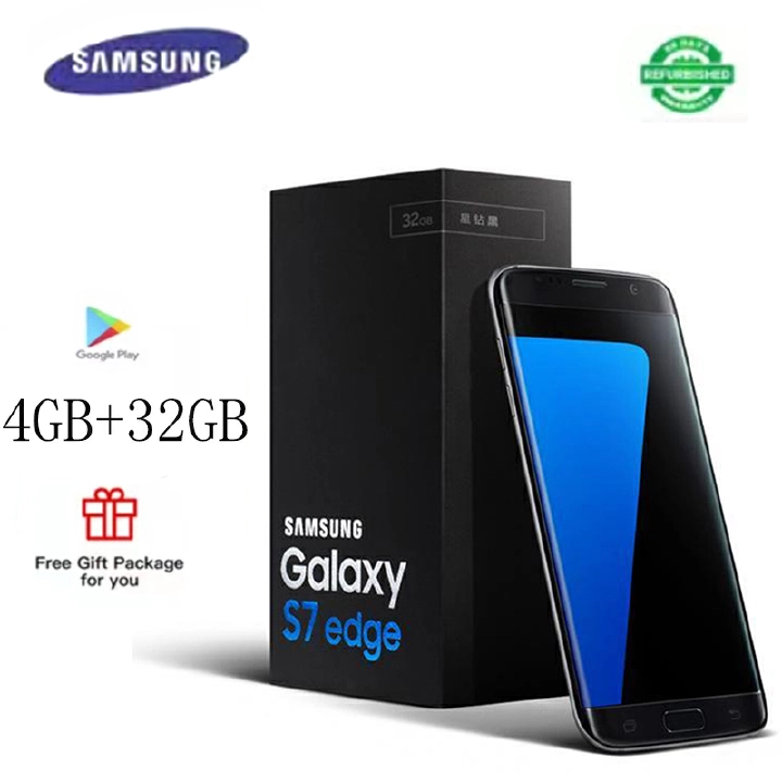 Refurbished  phones  Samsung  s7 edge   Smartphone  4GB+32GB mobile phone with 5.5-inch screen  5.0MP + 12.0mp  3600mAh  fingerprint unlocking and dual card mobile phone  black