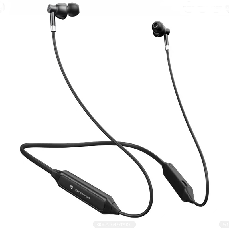 yp-03 Bluetooth Earphones Neck Hanging Super Bass Sports Earphones with Mic Wireless Headphone for Android IOS with charging cable Black Black