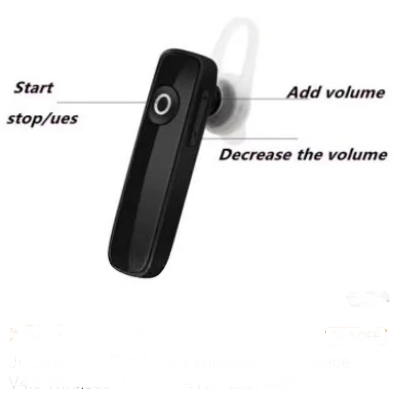 In-ear Stereo Bluetooth 4.1 Business Style Headset Hands Free Headphone with Mic for Smartphone White