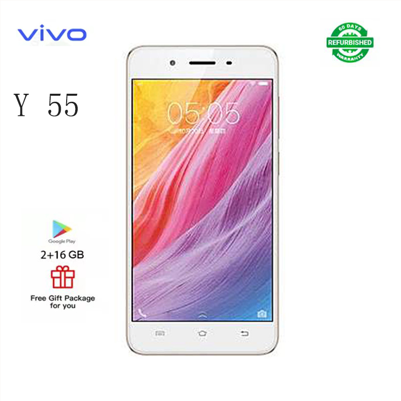 Refurbished phones   vivo  Y55   Smartphone  100% original 16GB + 2GB Smartphone 5.0 mp +8.0 mp  2730 mAh 1920X1080   Single Card Smart Phone