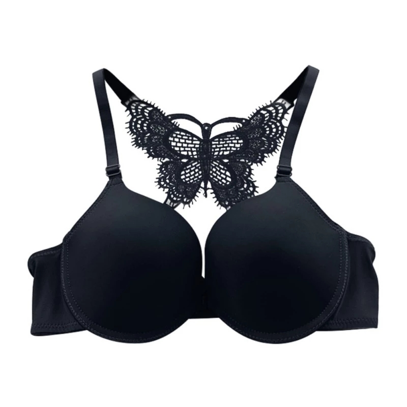 Women Sexy Racerback Push Up Bras Front Closure Seamless Lace Bra Lingerie  Y-line Strap For Woman Girls