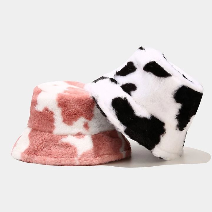 Exclusive discounts for New Winter Cow Print Plush Bucket Hats for