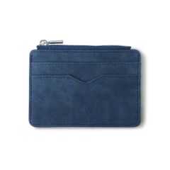 Men's Card Wallet Short Matte Leather Retro Multi-card Frosted Fabric Card Holder Money New Minimalist Purse Transparent Coins Blue 11.5cmx0.5cmx8.5cm